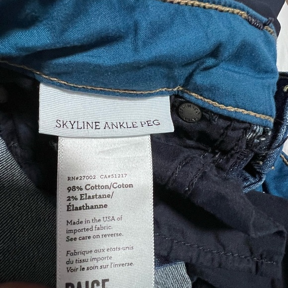PAIGE skyline ankle peg Blue Jeans 26 - Picture 3 of 12
